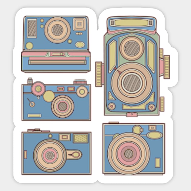 Blue Classic Camera Sticker by milhad